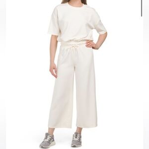 YOGALICIOUS Gardenia 2Pc Set Scuba Lanston Crew Neck Top And Pants Set Medium